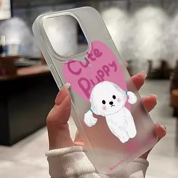 Чехлы для мобильных телефонов iPhone 11 13 15 Pro Max 12 14 Pro Max Чехол для iPhone 16 15 Plus 13 Pro 12 Матовая текстура с рисунком в виде мультяшных цветов iPhone 11 белый