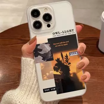 Чехлы для мобильных телефонов iPhone 11 13 15 Pro Max 12 14 Pro Max Чехол для iPhone 16 15 Plus 13 Pro 12 Матовая текстура с рисунком в виде мультяшных цветов iPhone 11 белый