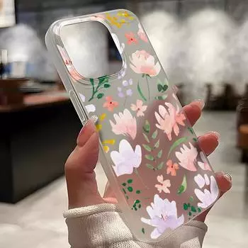 Чехлы для мобильных телефонов iPhone 11 13 15 Pro Max 12 14 Pro Max Чехол для iPhone 16 15 Plus 13 Pro 12 Матовая текстура с рисунком в виде мультяшных цветов iPhone 11 белый