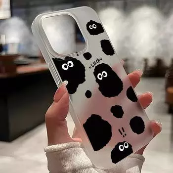 Чехлы для мобильных телефонов iPhone 11 13 15 Pro Max 12 14 Pro Max Чехол для iPhone 16 15 Plus 13 Pro 12 Матовая текстура с рисунком в виде мультяшных цветов iPhone 11 белый