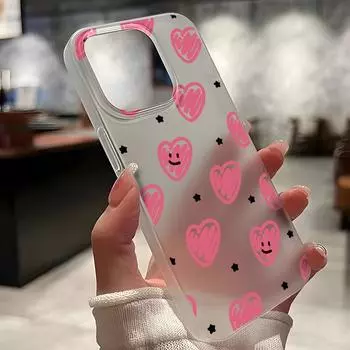 Чехлы для мобильных телефонов iPhone 11 13 15 Pro Max 12 14 Pro Max Чехол для iPhone 16 15 Plus 13 Pro 12 Матовая текстура с рисунком в виде мультяшных цветов iPhone 11 белый