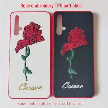 Чехлы для мобильных телефонов с вышивкой роз для Huawei Mate40 Pro, Nova5, Apple 12 и iPhone 13 Pro. iPhone 11 белый