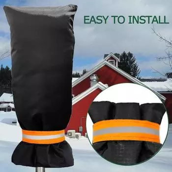 Чехлы для наружных кранов Yousheng для зимы, защитные носки для садовых кранов, чехол для шланга со светоотражающими полосками для защиты от замерзания S чёрный