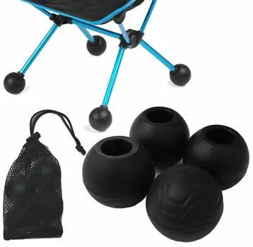 Чехлы для ножек стульев Nagano Outdoor Style, набор из 4 штук с сумкой для хранения, совместимые с креслами Helinox Chair Tactical Ball One, Chair, Two, Chair, Feet и т. д. чёрный