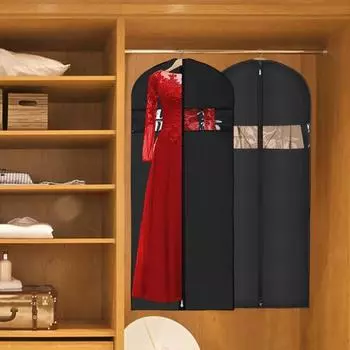 Чехлы для одежды с прозрачным окошком, застежкой-молнией, полностью закрытые, с защитой от насекомых