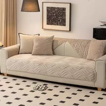 - Чехлы для однотонных диванов, бархатные, на 3, 4 места, чехол для дивана, нескользящий, теплый для зимы, мягкий защитный чехол для мебели кресла 70x70cm 1pc
