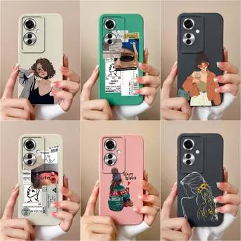 Чехлы для OPPO Realme 12 Lite C65 Reno11 Pro A60 A59, модные чехлы для девочек и мальчиков, жидкие мягкие силиконовые защитные чехлы для камеры, чехлы для телефонов, корпус для OPPO Oppo Reno11 5G