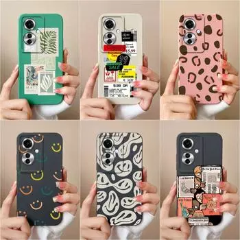 Чехлы для OPPO Reno11 Pro A1i A2M Realme C65 12 Lite, чехлы с модными этикетками, матовые мягкие силиконовые защитные чехлы для камеры, чехлы для телефонов, чехлы для OPPO Oppo Reno11 5G