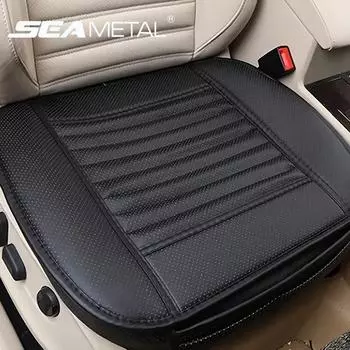 Чехлы для передних сидений автомобиля из искусственной кожи SEAMETAL, противоскользящие чехлы для нижних сидений для автомобилей 1pc front seat чёрный