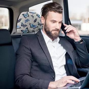 Чехлы для подголовников автомобиля в виде бабочки, полное покрытие, украшение интерьера, прочный мягкий чехол для подголовника автомобильного сиденья, подходит для всех автомобилей