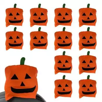Чехлы для подголовников автомобиля в виде тыквы, 12 шт. Чехол для подголовника автомобиля в виде тыквы и лица привидения, милый протектор подголовника для Хэллоуина, автомобильное сиденье на Хэллоуин