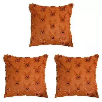 Чехлы для подушек 45x45 см. Чехлы для подушек. Плюшевая наволочка. (Светло-коричневый олень)