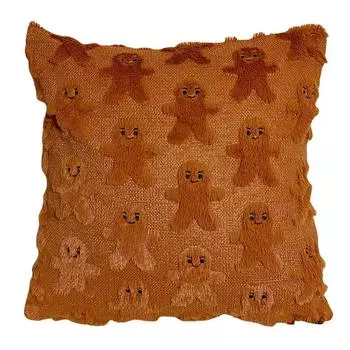 Чехлы для подушек 45x45см Чехлы для подушек Наволочка (Коричневый пряничный человечек)