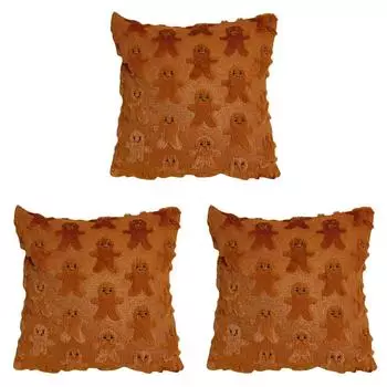 Чехлы для подушек 45x45см Чехлы для подушек Наволочка (Коричневый пряничный человечек)