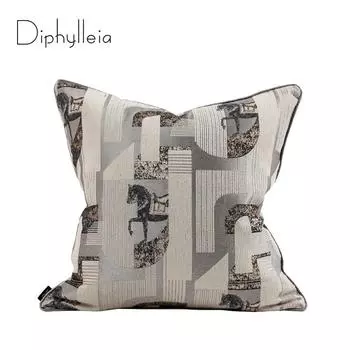 Чехлы для подушек Diphylleia H Style Modern Horse Geometry из жаккарда, роскошные многофактурные чехлы для подушек для гостиной, семейного офиса 30x50cm(NO FILLING)