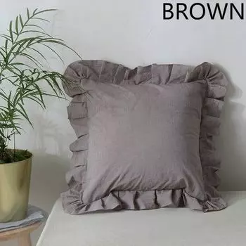 Чехлы для подушек для дивана Чехол для подушки HomeDecor Sofa Chair Ruffle Чехол для подушки из хлопка Однотонный 45 см 45*45cm