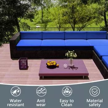 Чехлы для подушек для патио, водонепроницаемые, устойчивые к выцветанию чехлы для подушек, сменные чехлы для секционных диванов на молнии, чехлы для подушек для садовой мебели 2pcs