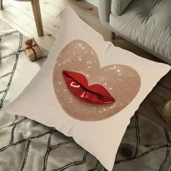 Чехлы для подушек с принтом губ, сексуальные поцелуи, помада, рот, красный узор, наволочка для подушки, романтический День святого Валентина, домашний диван, декор для дивана, чехлы для подушек CC2PS454505C5