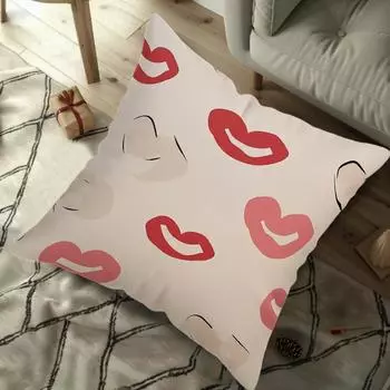 Чехлы для подушек с принтом губ, сексуальные поцелуи, помада, рот, красный узор, наволочка для подушки, романтический День святого Валентина, домашний диван, декор для дивана, чехлы для подушек CC2PS454504C4
