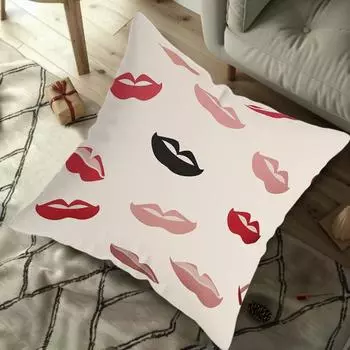 Чехлы для подушек с принтом губ, сексуальные поцелуи, помада, рот, красный узор, наволочка для подушки, романтический день святого валентина, домашний диван, декор для дивана, чехлы для подушек CC2PS454504C3