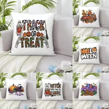 Чехлы для подушек с принтом тыквы на Хэллоуин, подходящие для дома, гостиной, дивана, спальни, украшения комнаты, чехлы для подушек 40x40cm