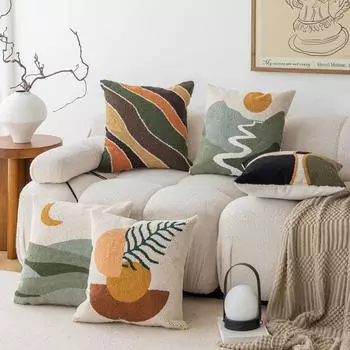 Чехлы для подушек в стиле бохо 18x18 дюймов, современные мягкие нейтральные декоративные наволочки, наволочка с геометрическим рисунком в стиле бохо для дивана, спальни, гостиной 18 x18 -2pcs