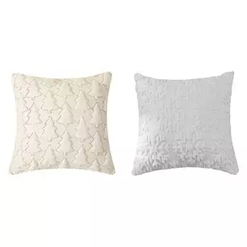 Чехлы для подушек в виде рождественской елки, мягкие плюшевые наволочки для диванных подушек (бежевый) QD