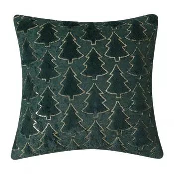 Чехлы для подушек в виде рождественской елки, мягкие плюшевые наволочки для диванных подушек (зеленый)