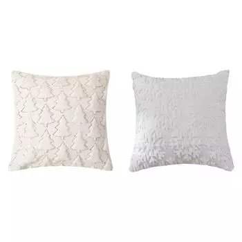 Чехлы для подушек в виде рождественской елки, мягкие плюшевые наволочки для диванных подушек (белый) QD