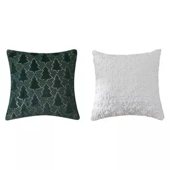 Чехлы для подушек в виде рождественской елки, мягкие плюшевые наволочки для диванных подушек (зеленый) QD