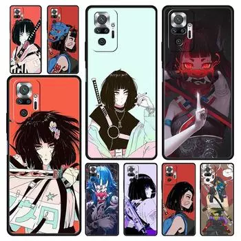 Чехлы для Redmi 10C, чехол для телефона в японском стиле с изображением аниме девушки для Xiaomi Redmi Note 12 11 9S 9 8 10 Pro Plus 7 9T 8T 9C 9A 8A, чехол Redmi Note 12