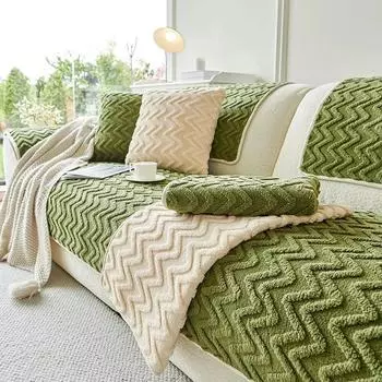 Чехлы для сидений дивана, однотонные, утолщенные, плюшевые, жаккардовые, Housse Canape, защитный чехол для дивана, домашний декор, нескользящий чехол для дивана на зиму A 70x70