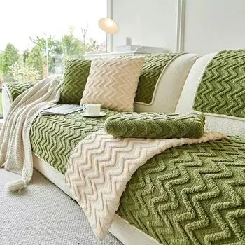 Чехлы для сидений дивана, однотонные, утолщенные, плюшевые, жаккардовые, Housse Canape, защитный чехол для дивана, домашний декор, нескользящий чехол для дивана на зиму A 70x70