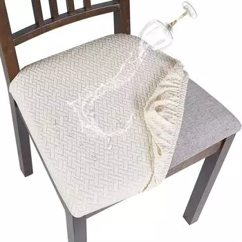 Чехлы для сидений стульев для столовой из спандекса, съемные, моющиеся, эластичные чехлы для подушек для обитых стульев для столовой чёрный