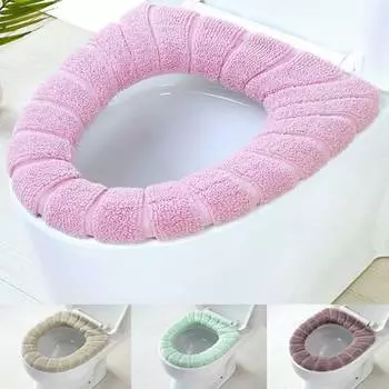 Чехлы для сидений унитазов Зимние удобные практичные мягкие коврики Теплые коврики для ванной Трикотажная ткань 30cm зелёный