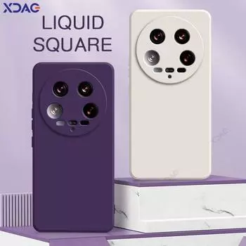 Чехлы для сотовых телефонов Xiaomi 14 Ultra 14Ultra 5G Роскошный квадратный жидкий силиконовый чехол Xiaomi14Ultra Противоударный мягкий чехол Xiaomi 14 Ultra