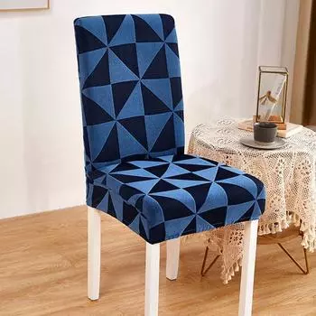Чехлы для стульев из ткани в клетку для столовой, эластичные чехлы для стульев из жаккарда с подходящей по цвету спинкой, украшения для гостиной 1 piece