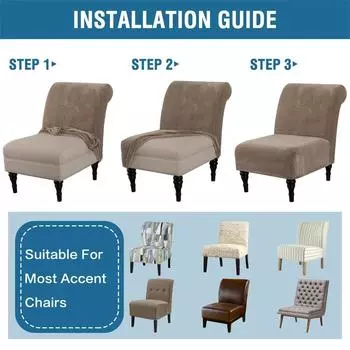 Чехлы для стульев с бархатным акцентом, чехлы для стульев без подлокотников с высокой эластичностью для гостиной, чехлы для стульев из плотного бархата тёмно-синий