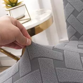 Чехлы для стульев в полоску из жаккарда для кухни, эластичные мягкие чехлы для стульев для столовой серый