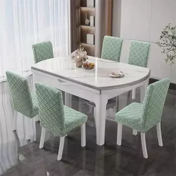 Чехлы для стульев в столовой из жаккарда, чехлы для стульев из эластичной ткани House De Chaise Spandex, моющиеся чехлы для кухонных стульев 1 pc