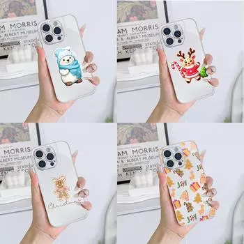 Чехлы для телефонов Ae102 Christmas Happy New Year из гальванизированного стекла для Samsung S25 Ultra iPhone 16 Xiaomi Redmi OPPO Vivo с полной защитой объектива и задней крышкой for iPhone 6/6S