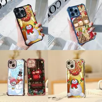 Чехлы для телефонов Ae103 Christmas tree Christmas с гальваническим покрытием из ТПУ для Samsung A20 A54 A12 A14 S22 S23 S24 Ultra A55 A15 S21 FE с четырьмя углами защиты Samsung A02/M02