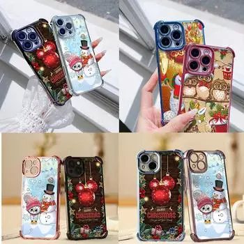 Чехлы для телефонов Ae103 Christmas tree Christmas с гальваническим покрытием из ТПУ для Xiaomi 11 Lite Redmi Note 13 Pro 12C 9S 14C Huawei P40 с защитой на четыре угла Xiaomi 13