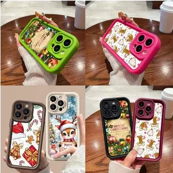 Чехлы для телефонов Ae106 Happy New Year art Merry Christmas для iPhone 16 14 13 11 Pro Max 15 7 8 6s Plus 12 mini XR XS Max Angel Eye Ladder Protective Cover for iPhone 5/5s