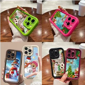 Чехлы для телефонов Ae107 Happy New Year Christmas для iPhone 16 14 13 11 Pro Max 15 7 8 6s Plus 12 mini XR XS SE 5s Max Angel Eye Ladder Protective Cover for iPhone 5/5s