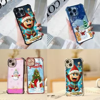 Чехлы для телефонов Ae108 Happy New Year Merry Christmas с гальваническим покрытием из ТПУ для Samsung A20s A54 A12 A14 S23 S24 Ultra A55 A15 S21 с четырьмя углами защиты Samsung A02/M02