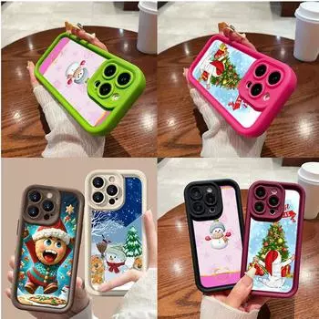 Чехлы для телефонов Ae108 Happy New Year Merry Christmas для iPhone 16 14 13 11 Pro Max 15 7 8 6s Plus 12 mini XR XS Max SE Angel Eye Ladder Protective Cover for iPhone 5/5s