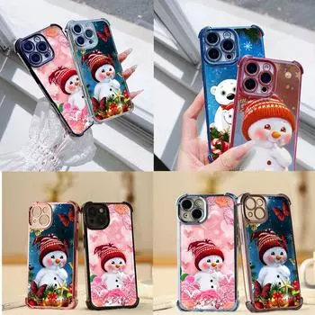 Чехлы для телефонов Ae110 Merry Christmas из гальванизированного ТПУ для Xiaomi 11 Lite 5G Redmi Note 13 Pro 12C 9S 10 14C Huawei P40 Pro с защитой на четыре угла Xiaomi 13