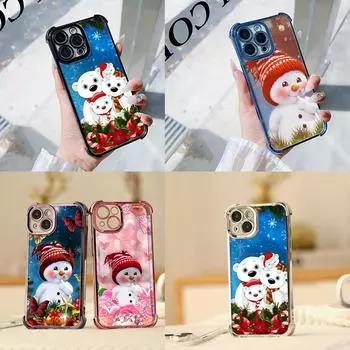 Чехлы для телефонов Ae110 Merry Christmas с гальваническим покрытием из ТПУ для Samsung A20s A54 A12 A14 S22 S23 S24 Ultra A55 A15 S20 S21 FE с четырьмя углами защиты Samsung A02/M02