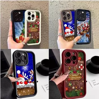 Чехлы для телефонов Ae111 Merry Christmas design для Samsung A54 A14 A05s A55 A53 A15 S23 S24 Ultra S25 Plus A35 S20 FE A25 Angel Eye Ladder Protective Cover Samsung A01